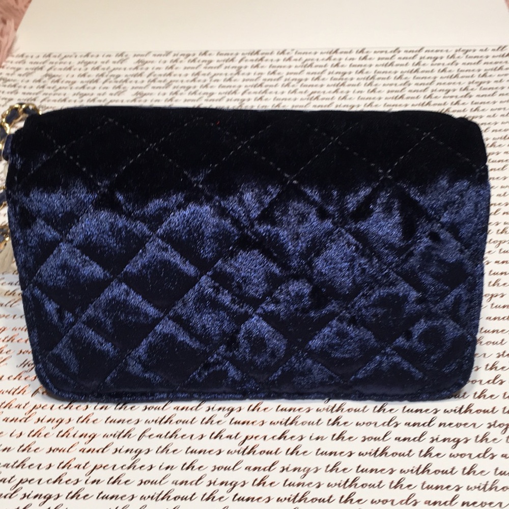 Blue Velvet wristlet NEW